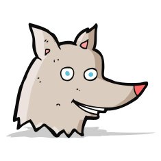 Cartoon Wolf Head N47