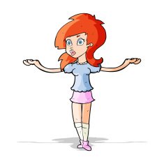 cartoon confused pretty girl N15