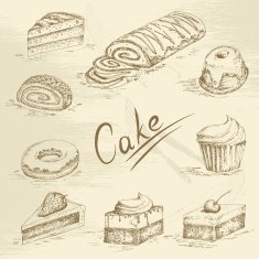 Hand drawn cake sketch