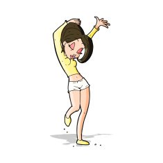 cartoon pretty woman dancing N29