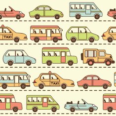 Pattern with cars and buses N2