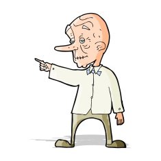 cartoon old man pointing N14