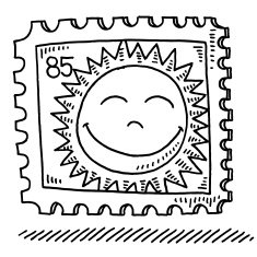 Summer Sun Stamp Drawing