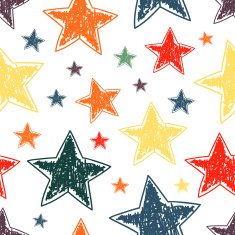 Hand drawn stars seamless pattern