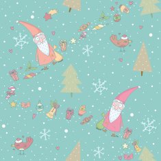 Seamless pattern with Santa Claus and gifts N2