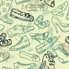 Different shoes seamless pattern vector illustration