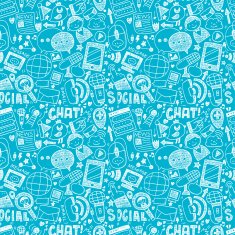 seamless doodle communication pattern N52