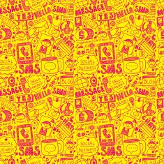seamless doodle communication pattern N54