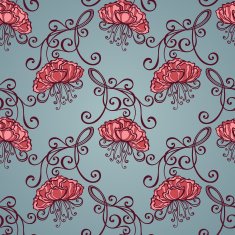 Seamless Floral Pattern (Vector) Hand Drawn Texture N162