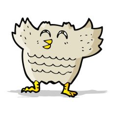 Cartoon Owl N243