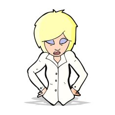 cartoon woman with hands on hips N346