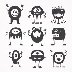 silhouettes of monsters