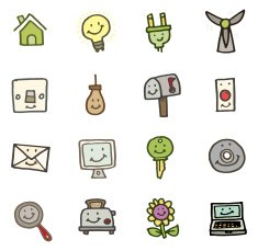 Doodle icons - home and energy