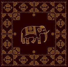 golden elephant with frame