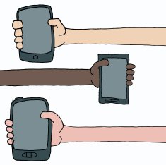 hands holding phones