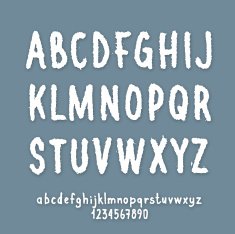 Letters and Numbers with Ragged Edge
