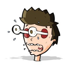 cartoon surprised man with eyes popping out N13