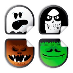 Monster smileys halloween stickers N4