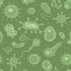 Cartoon bacteria Seamless pattern