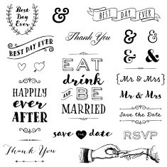 hand drawn wedding typography