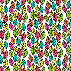 Seamless pattern with colored leaves on a white background N5
