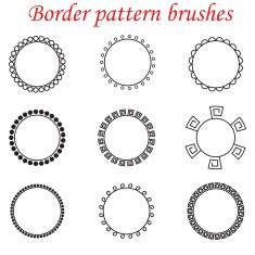 Vector pattern brushes for borders dividers and frames