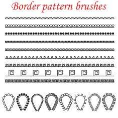 Vector pattern brushes for borders dividers and frames N2