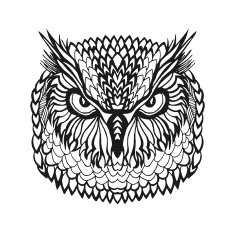 Zentangle stylized eagle owl head Tribal sketch for tattoo or