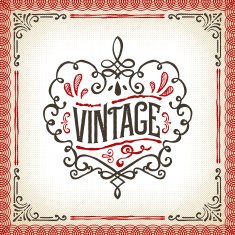 Hand Drawn Vintage Label N4