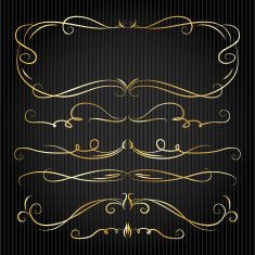 Set of vintage victorian vector dividers and frame N3