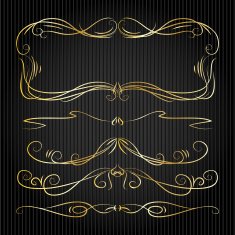 Set of vintage victorian vector dividers and frame N4