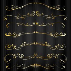 Set of vintage victorian vector dividers and frame N8