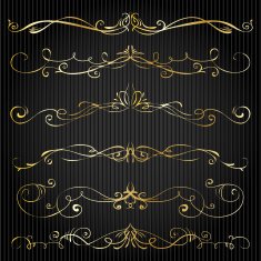 Set of vintage victorian vector dividers and frame N9