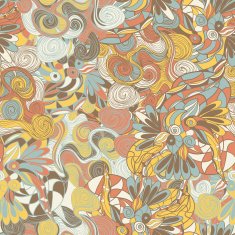 Seamless abstract hand-drawn waves pattern N24