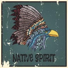 Eagle in oriental tribal ornament N8