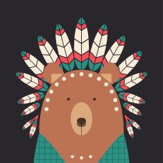 Indian bear with feathers