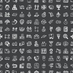 doodle logistics seamless pattern background