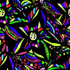 Seamless doodle flower background N8
