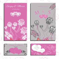 Set of wedding invitations and cards