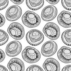 Champignons seamless pattern N4