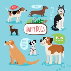 Vector cartoon dogs
