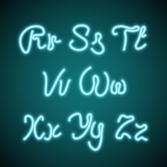 Realistic transparent letters of neon tubes N3