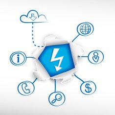 Lightning and sketch diagrams Doodle vector illustration