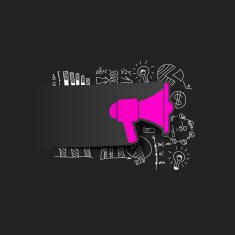 Drawing business formulas megaphone N55