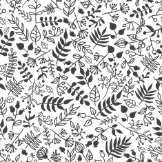 Vector doodle rustic floral pattern N3