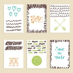 Collection of hand drawn creative journaling cards Patterns for N2