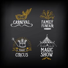 Circus and carnival vintage design label elements N6