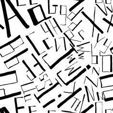Doodle pattern of typographic symbols N2