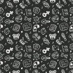 seamless doodle baby pattern background N43
