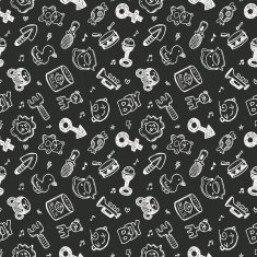 seamless doodle baby pattern background N44